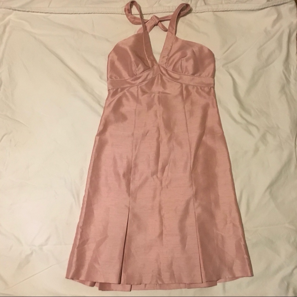 Nell Couture Blush Pink Halter Midi Dress